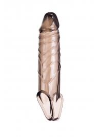 Дымчатая фаллическая насадка с подхватом и закрытой головкой - 16,2 см. - ToyFa - в Люберцах купить с доставкой