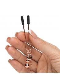 Золотистые зажимы для сосков и клитора All Sensation Nipple and Clitoral Chain - Fifty Shades of Grey - купить с доставкой в Люберцах