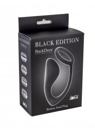 Чёрное эрекционное кольцо с анальной пробкой Button Anal Plug - Lola Games - в Люберцах купить с доставкой