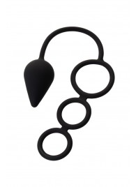 Тройное эрекционное кольцо с анальным хвостом Drop M-size - Erotist Adult Toys - в Люберцах купить с доставкой