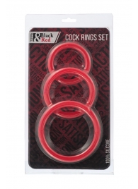 Набор из 3 красных эрекционных колец различного диаметра - ToyFa - в Люберцах купить с доставкой