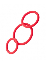 Набор из 3 красных эрекционных колец различного диаметра - ToyFa - в Люберцах купить с доставкой