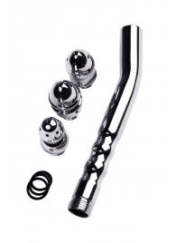 Металлический анальный душ с тремя насадками - ToyFa - купить с доставкой в Люберцах