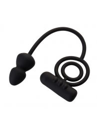 Чёрное эрекционное кольцо с вибропулькой и анальным хвостом - Erotist Adult Toys - в Люберцах купить с доставкой