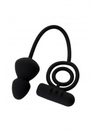 Чёрное эрекционное кольцо с вибростимулятором и анальным хвостом - Erotist Adult Toys - в Люберцах купить с доставкой
