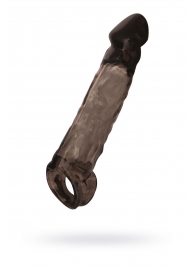 Чёрная насадка на пенис Tс подхватом - 19,5 см. - ToyFa - в Люберцах купить с доставкой