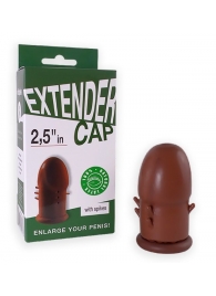 Коричневый латексный удлинитель пениса 2.5 in с шипиками - Sitabella - в Люберцах купить с доставкой