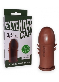 Коричневый латексный удлинитель пениса 3.5 in с шипиками - Sitabella - в Люберцах купить с доставкой