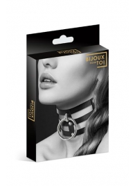 Чёрный тройной чокер с большим кольцом - Bijoux Pour Toi - купить с доставкой в Люберцах