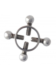 Серебристые зажимы для сосков на винтах - ToyFa - купить с доставкой в Люберцах