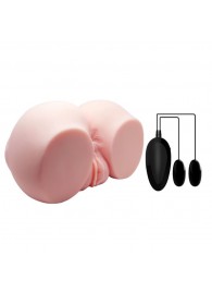 Телесный мастурбатор с двумя любовными тоннелями и вибрацией - Baile - в Люберцах купить с доставкой