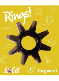 Чёрное эрекционное кольцо Rings Cogweel - Lola Games - в Люберцах купить с доставкой