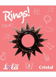 Чёрное эрекционное кольцо Rings Cristal - Lola Games - в Люберцах купить с доставкой
