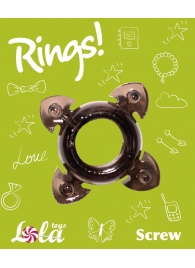 Чёрное эрекционное кольцо Rings Screw - Lola Games - в Люберцах купить с доставкой