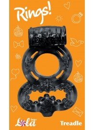 Чёрное эрекционное кольцо Rings Treadle с подхватом - Lola Games - в Люберцах купить с доставкой