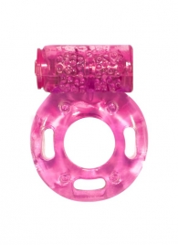 Розовое эрекционное кольцо с вибрацией Rings Axle-pin - Lola Games - в Люберцах купить с доставкой