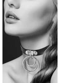 Черный чокер с двумя кольцами - Bijoux Pour Toi - купить с доставкой в Люберцах