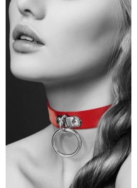 Красный узенький чокер с кольцом - Bijoux Pour Toi - купить с доставкой в Люберцах