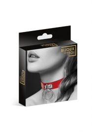 Красный узенький чокер с кольцом - Bijoux Pour Toi - купить с доставкой в Люберцах