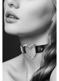 Чёрный чокер с кольцом в форме сердца - Bijoux Pour Toi - купить с доставкой в Люберцах