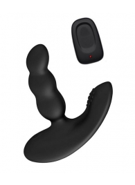 Черный силиконовый стимулятор простаты Levett Nitoc с пультом ДУ - Levett - в Люберцах купить с доставкой