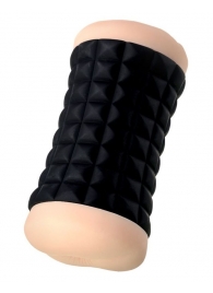 Двухсторонний мастурбатор JOS JANICE в черном цилиндре - JOS - в Люберцах купить с доставкой