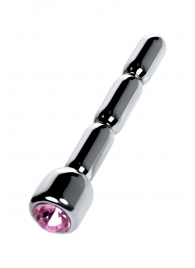 Серебристый уретральный плаг со стразом - 7 см. - ToyFa - купить с доставкой в Люберцах