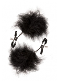 Зажимы для сосков с пухом FEATHERED NIPPLE CLAMPS - Blush Novelties - купить с доставкой в Люберцах