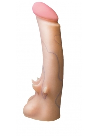 Телесная насадка REAL Standard с усиками на основании - 19 см. - LOVETOY (А-Полимер) - купить с доставкой в Люберцах