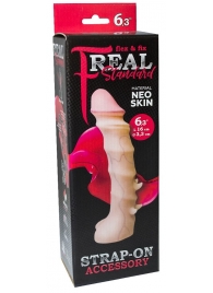 Насадка REAL Standard со спиралевидным узором - 19 см. - LOVETOY (А-Полимер) - купить с доставкой в Люберцах