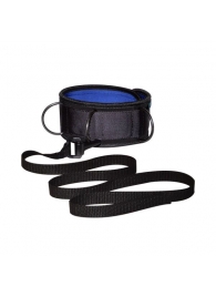 Чёрно-синий неопреновый ошейник с поводком - Sitabella - купить с доставкой в Люберцах