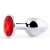 Серебристая анальная пробка с красным стразом - 7,2 см. - Anal Jewelry Plug - купить с доставкой в Люберцах