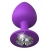 Фиолетовая анальная пробка со стразом Her Little Gem Large Plug - 9,5 см. - Pipedream - купить с доставкой в Люберцах