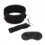 Черный ошейник с длинным поводком Collar and Leash Set - Lux Fetish - купить с доставкой в Люберцах