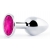 Серебристая анальная пробка с малиновым кристаллом - 7,2 см. - Anal Jewelry Plug - купить с доставкой в Люберцах