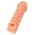 Телесная закрытая насадка с венками Cock Sleeve Size M - 15,6 см. - KOKOS - в Люберцах купить с доставкой