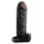 Чёрная вибронасадка с кольцом Vibrating Real Feel 2 Extension - 16 см. - Pipedream - в Люберцах купить с доставкой