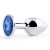 Анальное украшение BUTT PLUG  Small с синим кристаллом - 7 см. - Anal Jewelry Plug - купить с доставкой в Люберцах