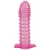 Гелевая розовая насадка с шипами - 12 см. - Toyfa Basic - в Люберцах купить с доставкой