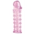 Гелевая розовая насадка на фаллос с шипами - 12 см. - Toyfa Basic - в Люберцах купить с доставкой