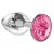 Малая серебристая анальная пробка Diamond Pink Sparkle Small с розовым кристаллом - 7 см. - Lola Games - купить с доставкой в Люберцах