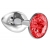 Малая серебристая анальная пробка Diamond Red Sparkle Small с красным кристаллом - 7 см. - Lola Games - купить с доставкой в Люберцах