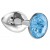 Малая серебристая анальная пробка Diamond Light blue Sparkle Small с голубым кристаллом - 7 см. - Lola Games - купить с доставкой в Люберцах