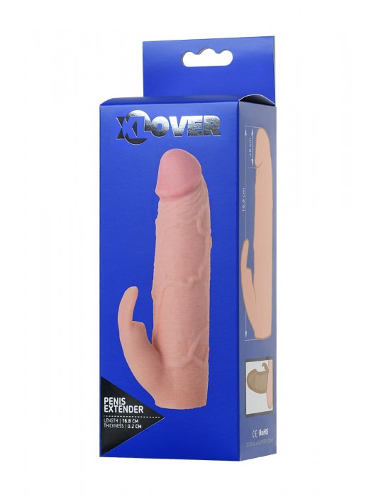 Телесная насадка Toyfa XLover для увеличения размера - 16,8 см. - ToyFa - в Люберцах купить с доставкой