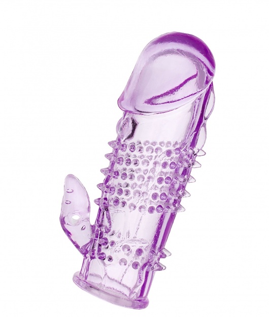 Фиолетовая насадка с коготком и шипами - 13 см. - Toyfa Basic - в Люберцах купить с доставкой
