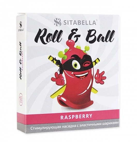 Стимулирующий презерватив-насадка Roll   Ball Raspberry - Sitabella - купить с доставкой в Люберцах