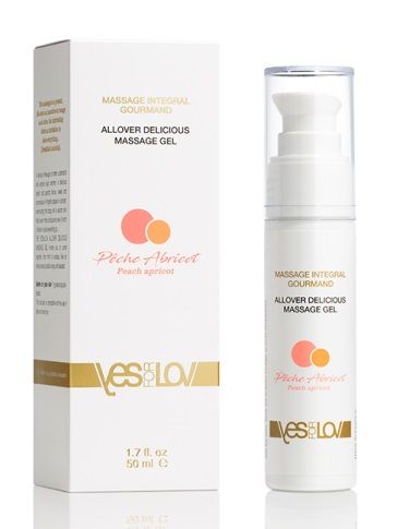 Универсальный массажный гель-смазка Allover Delicious Massage Gel с ароматом персика и аброкоса - 50 мл. - YESforLOV - купить с доставкой в Люберцах