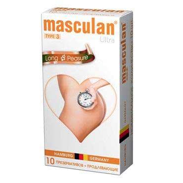 Розовые презервативы Masculan Ultra Long Pleasure с колечками, пупырышками и продлевающим эффектом - 10 шт. - Masculan - купить с доставкой в Люберцах