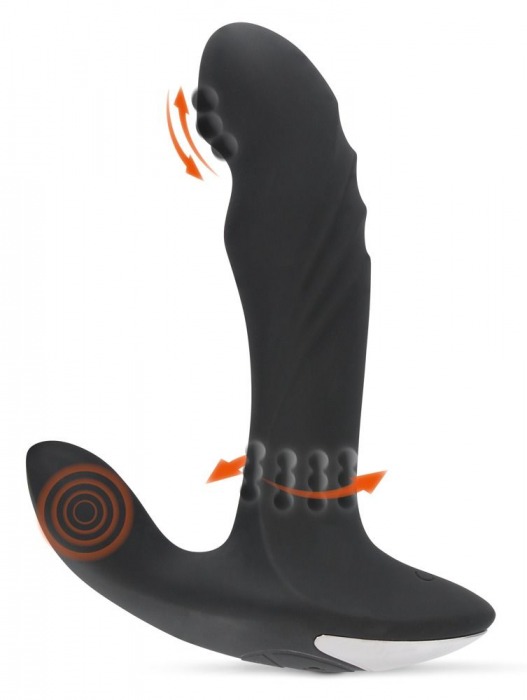 Черный вибромассажер простаты с функцией римминга Plug with Perineum Stimulator - 16,6 см. - Orion - в Люберцах купить с доставкой