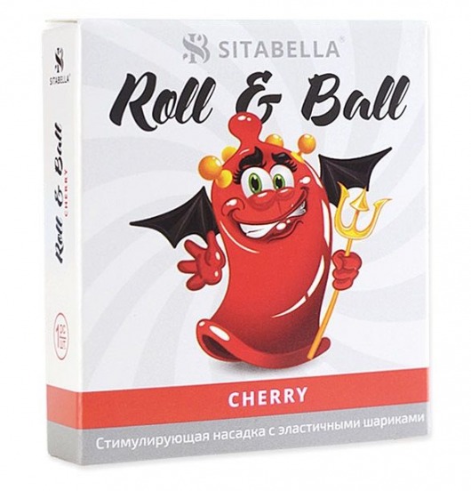 Стимулирующий презерватив-насадка Roll   Ball Cherry - Sitabella - купить с доставкой в Люберцах